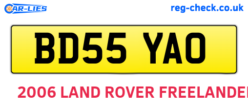 BD55YAO are the vehicle registration plates.