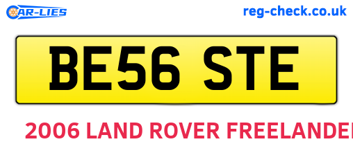 BE56STE are the vehicle registration plates.