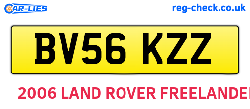 BV56KZZ are the vehicle registration plates.