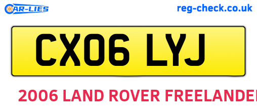 CX06LYJ are the vehicle registration plates.