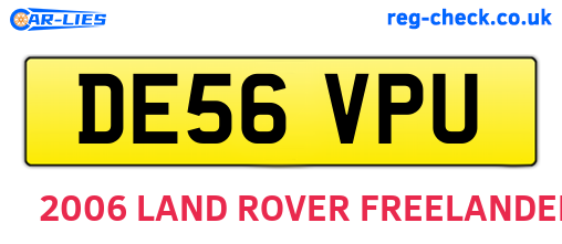 DE56VPU are the vehicle registration plates.