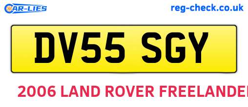 DV55SGY are the vehicle registration plates.