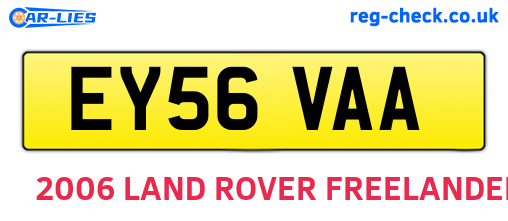 EY56VAA are the vehicle registration plates.