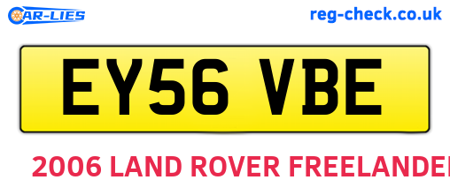 EY56VBE are the vehicle registration plates.