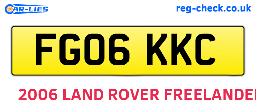 FG06KKC are the vehicle registration plates.