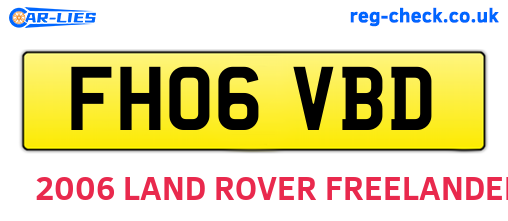 FH06VBD are the vehicle registration plates.