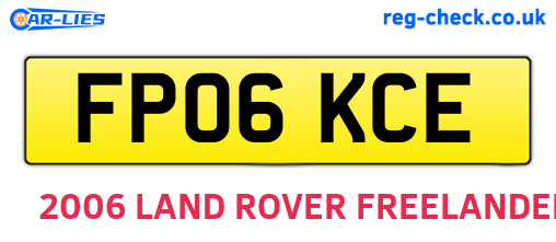 FP06KCE are the vehicle registration plates.