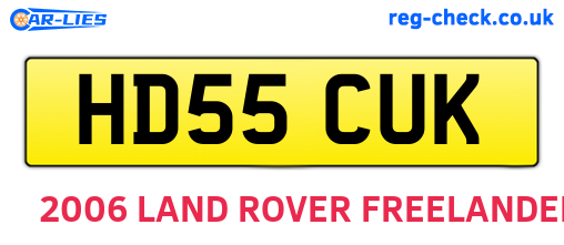 HD55CUK are the vehicle registration plates.