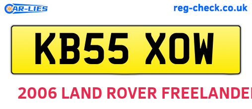 KB55XOW are the vehicle registration plates.