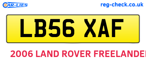 LB56XAF are the vehicle registration plates.
