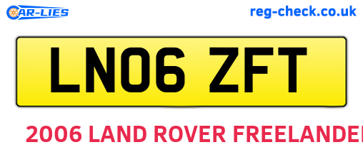 LN06ZFT are the vehicle registration plates.
