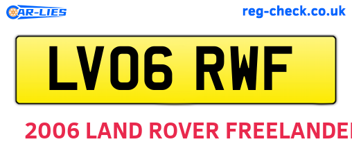 LV06RWF are the vehicle registration plates.
