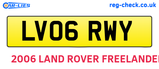 LV06RWY are the vehicle registration plates.