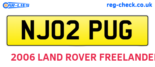 NJ02PUG are the vehicle registration plates.