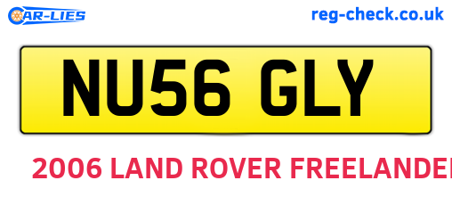 NU56GLY are the vehicle registration plates.