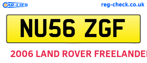 NU56ZGF are the vehicle registration plates.