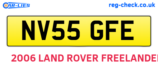 NV55GFE are the vehicle registration plates.