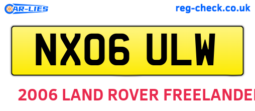 NX06ULW are the vehicle registration plates.
