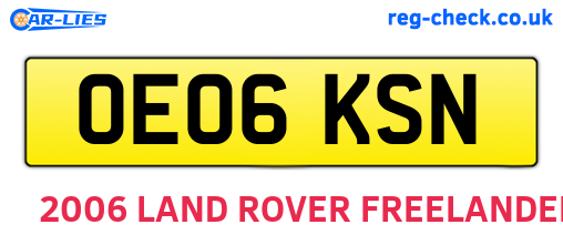 OE06KSN are the vehicle registration plates.
