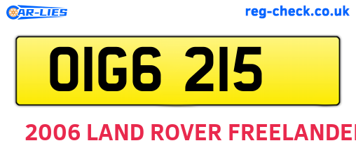 OIG6215 are the vehicle registration plates.