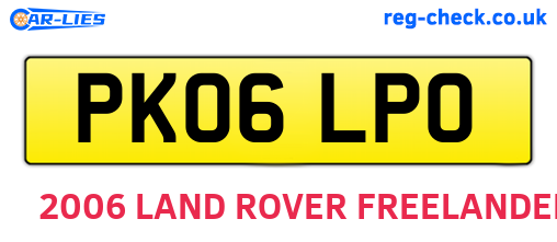 PK06LPO are the vehicle registration plates.