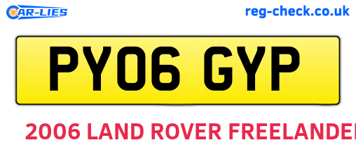 PY06GYP are the vehicle registration plates.