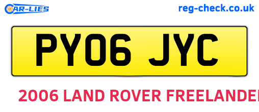 PY06JYC are the vehicle registration plates.