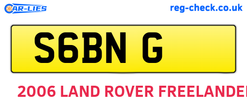 S6BNG are the vehicle registration plates.