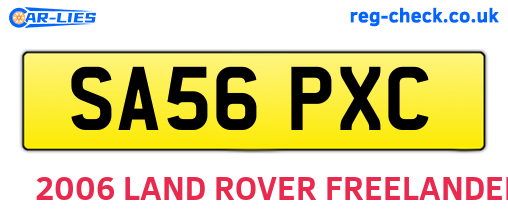 SA56PXC are the vehicle registration plates.