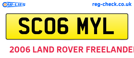 SC06MYL are the vehicle registration plates.