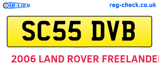 SC55DVB are the vehicle registration plates.