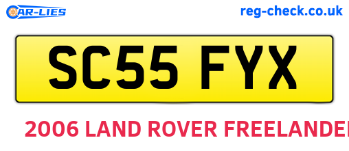 SC55FYX are the vehicle registration plates.