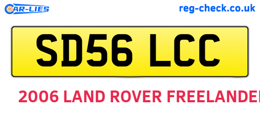 SD56LCC are the vehicle registration plates.