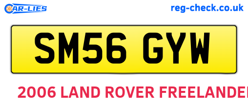 SM56GYW are the vehicle registration plates.