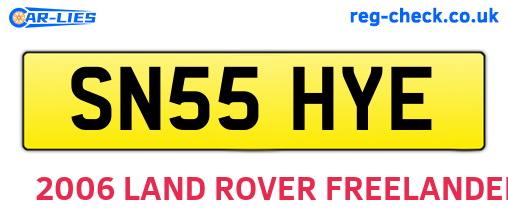 SN55HYE are the vehicle registration plates.