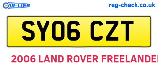 SY06CZT are the vehicle registration plates.