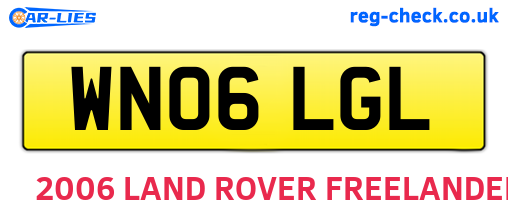 WN06LGL are the vehicle registration plates.