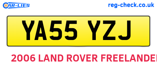 YA55YZJ are the vehicle registration plates.