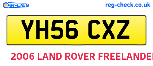 YH56CXZ are the vehicle registration plates.