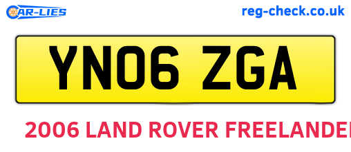 YN06ZGA are the vehicle registration plates.
