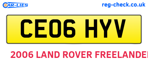 CE06HYV are the vehicle registration plates.