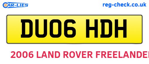 DU06HDH are the vehicle registration plates.