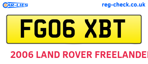 FG06XBT are the vehicle registration plates.