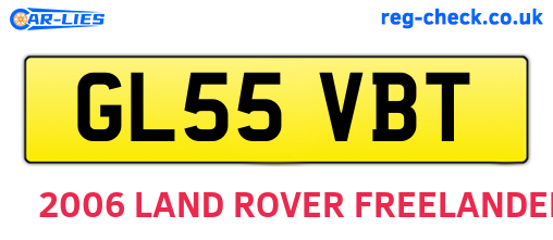 GL55VBT are the vehicle registration plates.