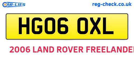 HG06OXL are the vehicle registration plates.