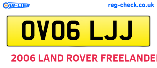 OV06LJJ are the vehicle registration plates.