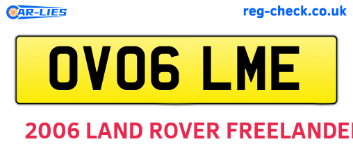 OV06LME are the vehicle registration plates.