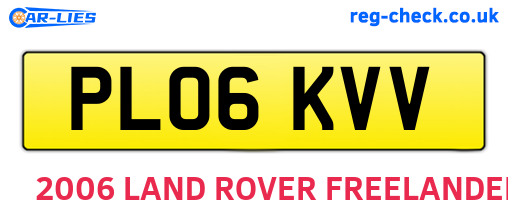 PL06KVV are the vehicle registration plates.