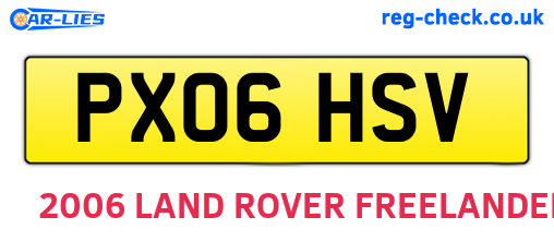 PX06HSV are the vehicle registration plates.