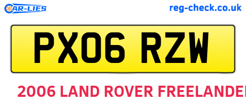 PX06RZW are the vehicle registration plates.